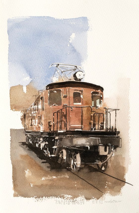 Electric Locomotive EF52/20x30cm Sketch