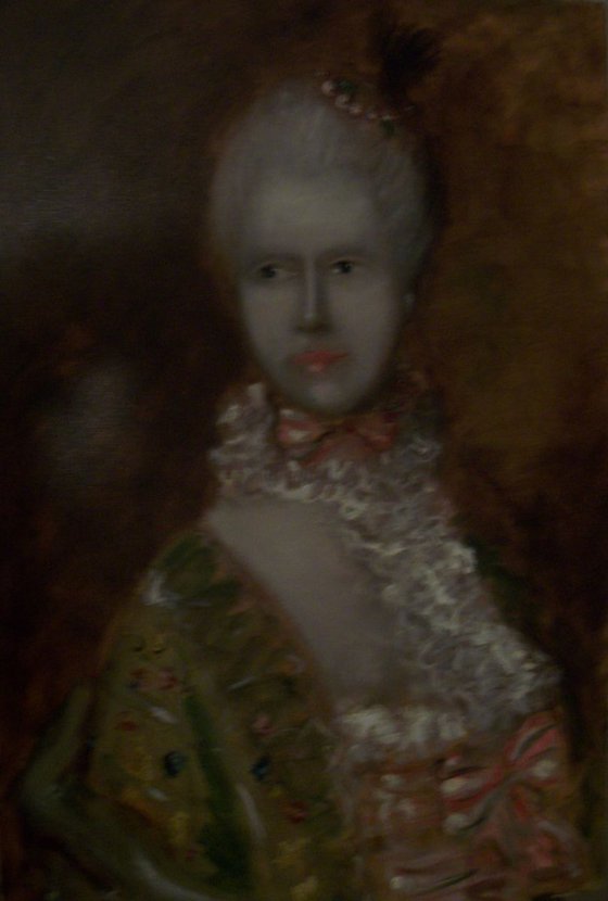 Gainsborough Lady (Oil on Canvas 30x20 inch)