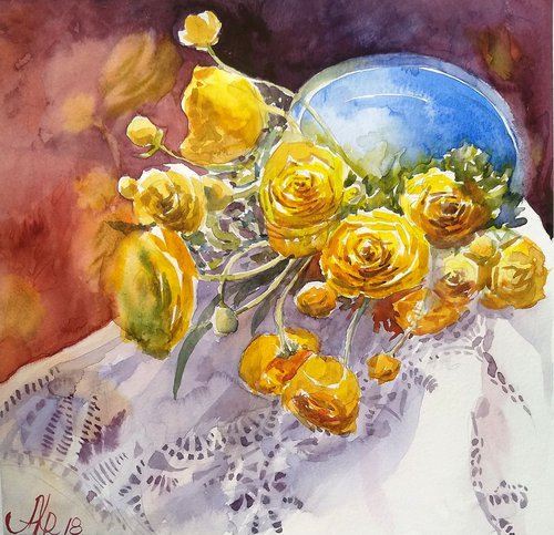 Yellow flowers by Ann Krasikova