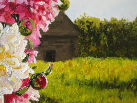 Peonies Painting Landscape