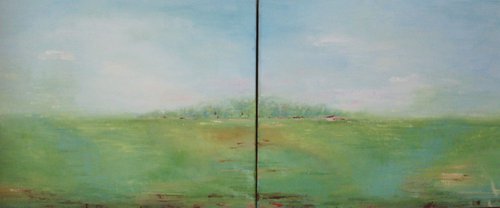 Summer Landscape Diptych by Therese O'Keeffe