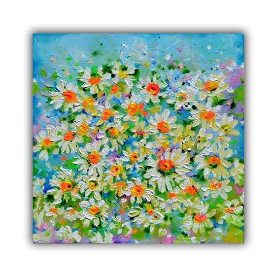 White Daisies Floral Field 2