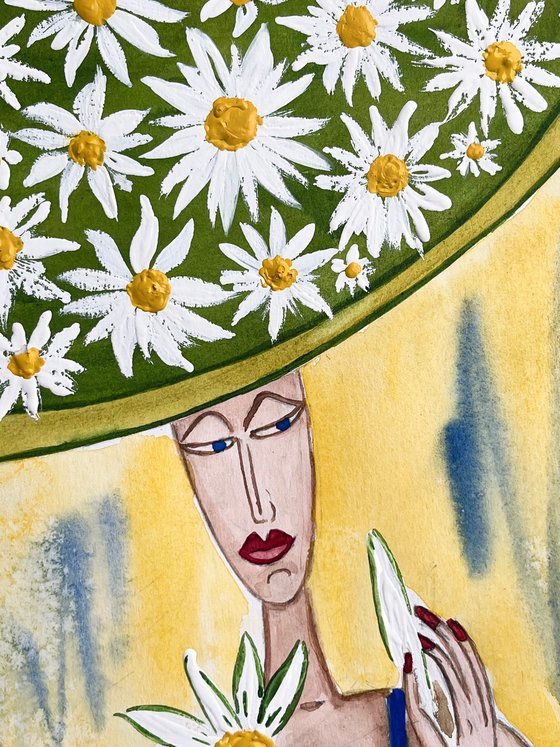 Woman with Daisy... Loves...not loves