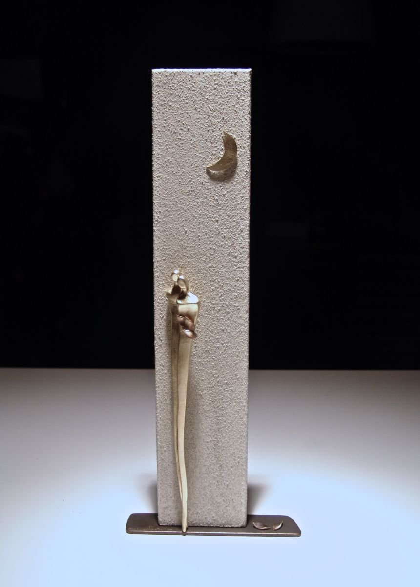 Abstract Portrait Sculpture By Anna Andreadi, 3 X 14, - Joined In Life As One - , Original Artwork