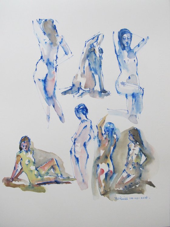 female nude in various poses