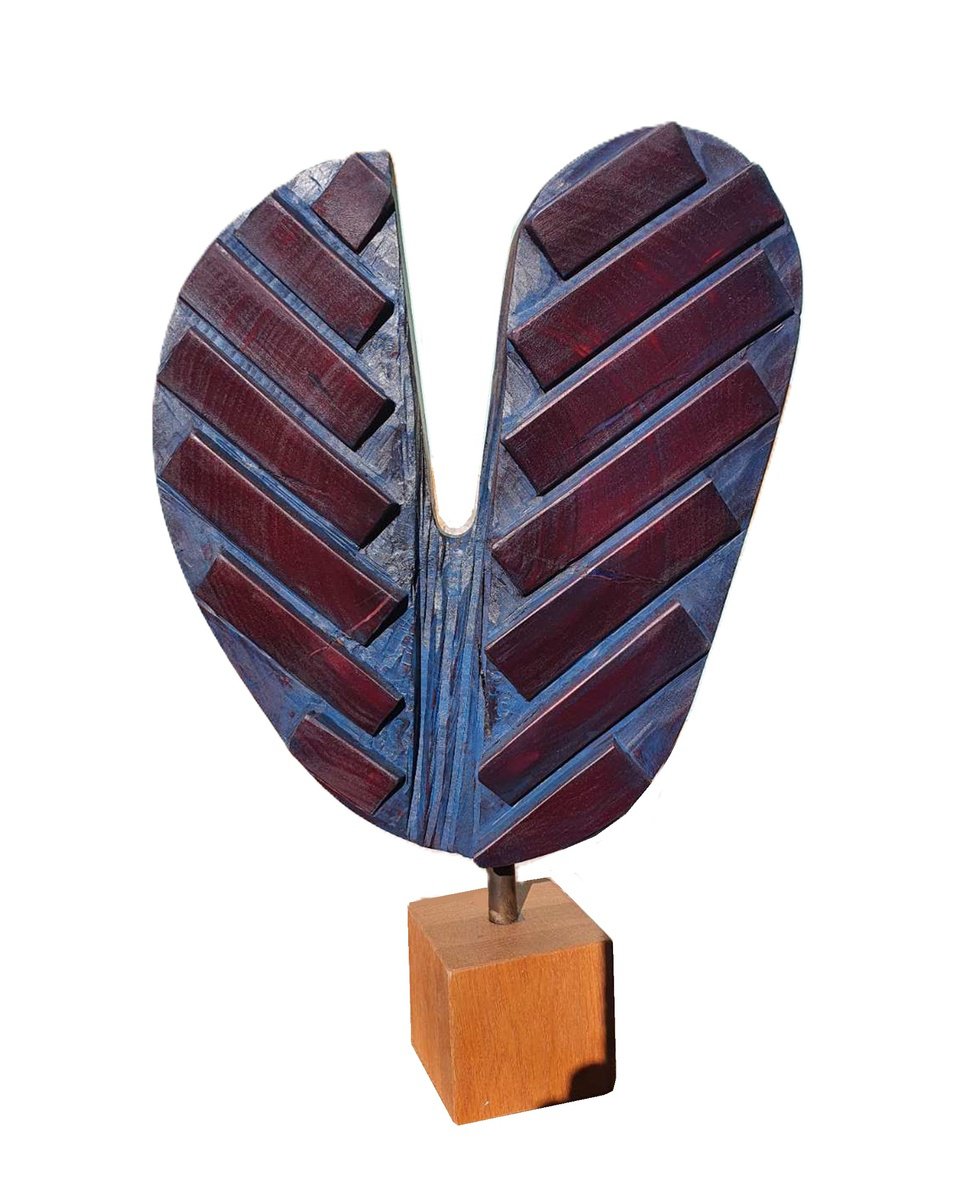 Expressive Botanical Wood Sculpture By George Troyanov, 13 X 19, Life On Mars?, Original Artwork