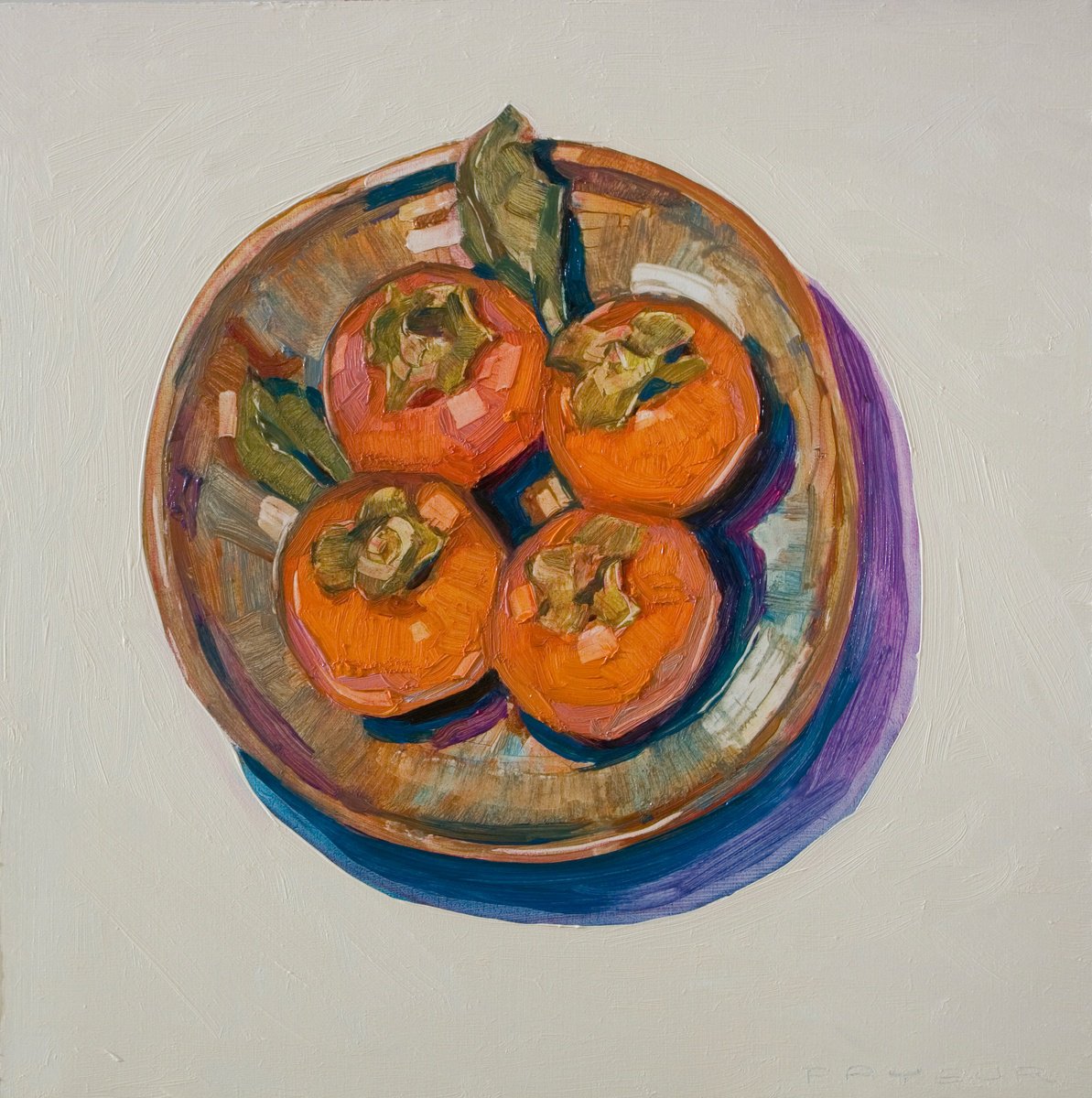 Persimons In A Plate By Olivier Payeur, 13 X 13, Artwork For Sale On Artfinder