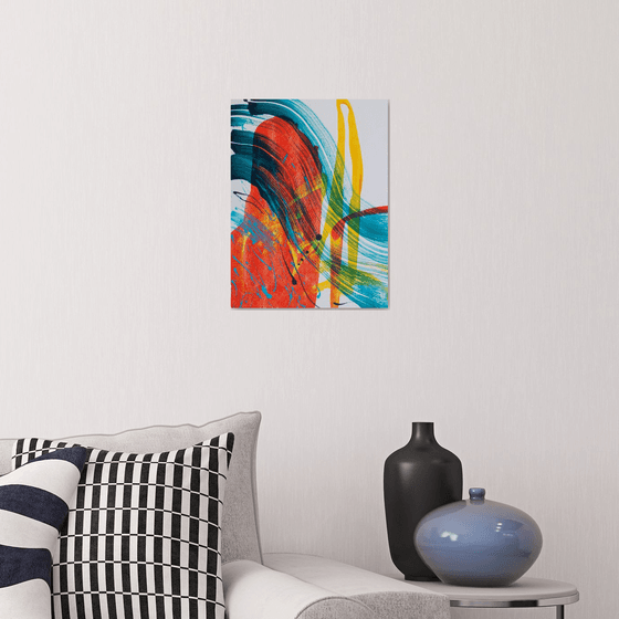 Orange and Blue Stripe 2 Acrylic Painting