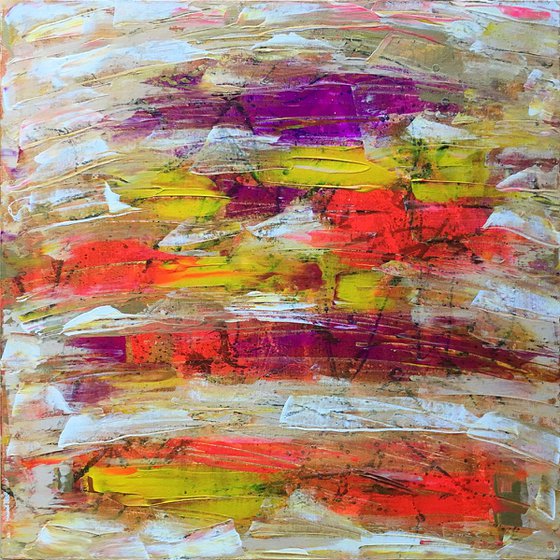 "Hot For Teacher" - FREE USA SHIPPING - Original PMS Abstract Acrylic Painting On Canvas - 30" x 30"