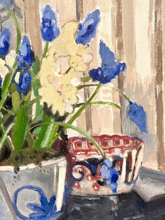 Pottery and hyacinths