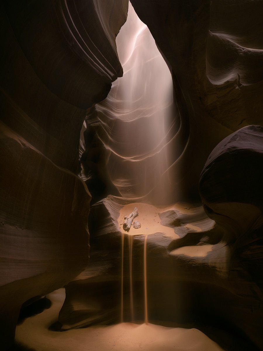 Photorealistic Landscape Photograph By Nick Psomiadis, 35 X 47", Sandfall, Original Artwork