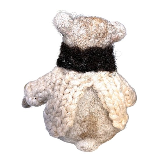 Spade, felted wool polar bear