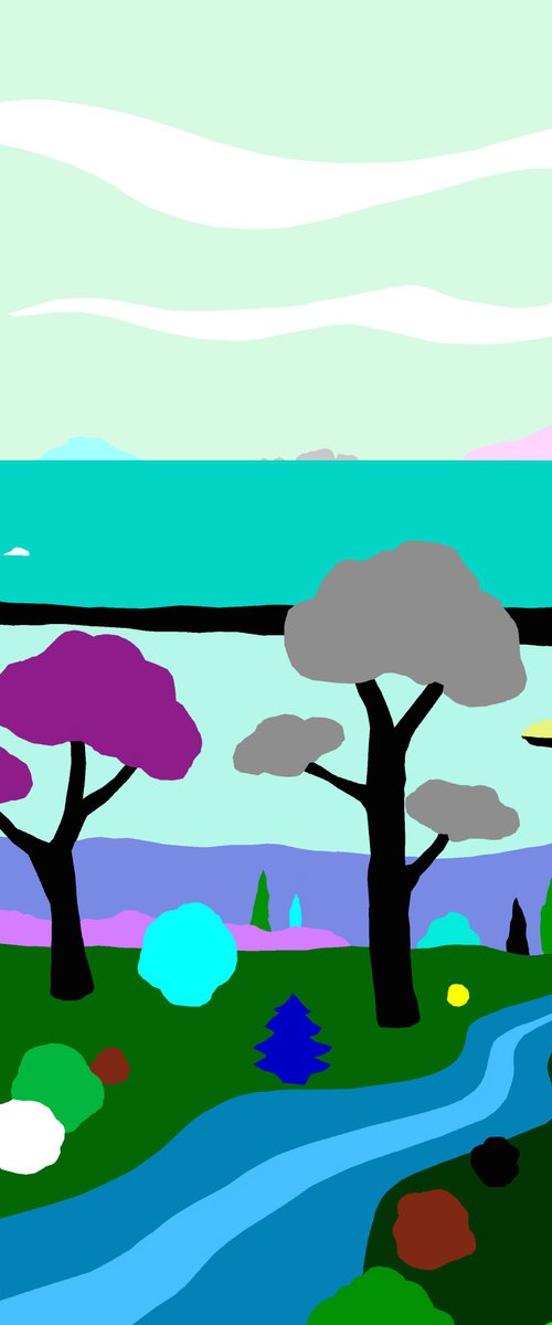 The marsh (La marisma) (pop art, seascape) by Alejos