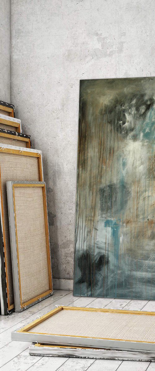 "Long Kept Secret". Large acrylic abstract. 120 x 80 cm. by Rumen Spasov