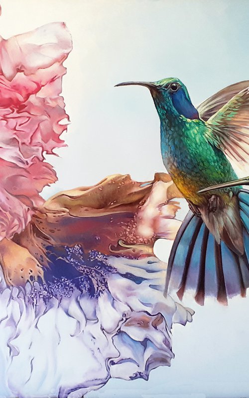 TWO HUMMINGBIRDS by Tatiana Rezvaya