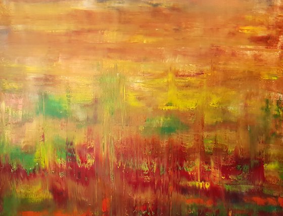Windless October evening - XXL autumnal abstract landscape