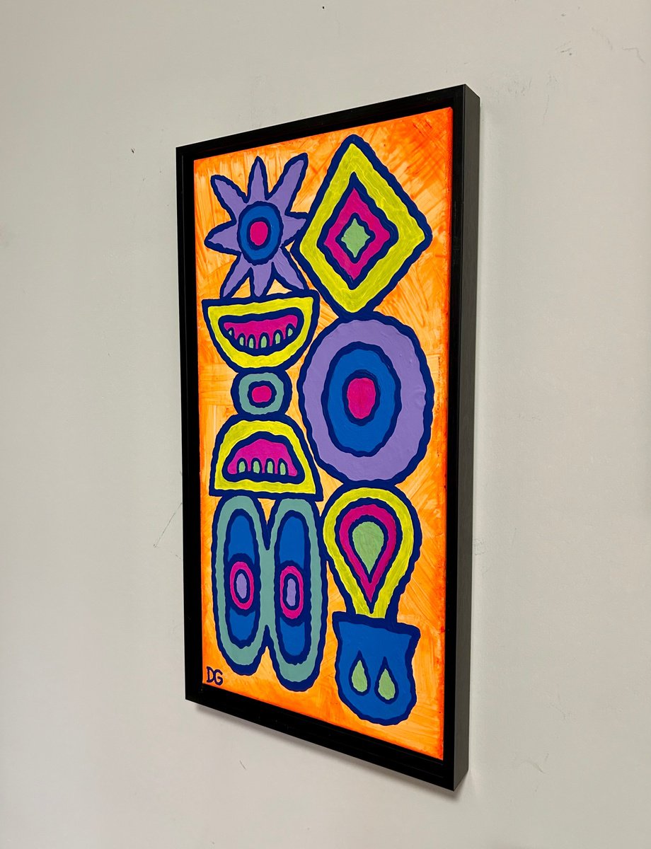 Geometric Abstract Painting By Daniel Goodman, 11 X 21, Mediocre Creatures Club, Original Artwork