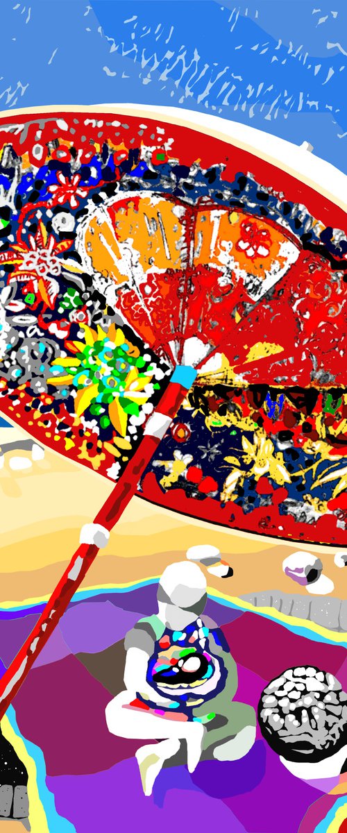 Under her umbrella by Alejos