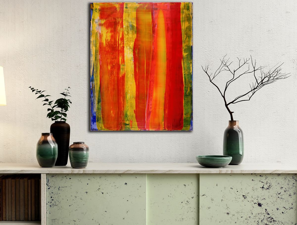 Abstract Acrylic Painting By Nestor Toro, 16 X 20", A Day In L.a. 1, Original Artwork