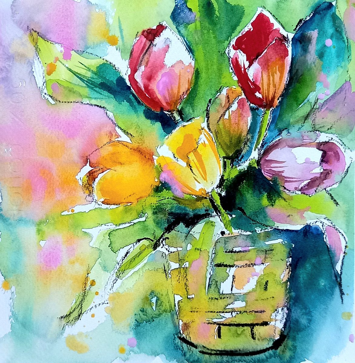 Tulips still life by Kovacs Anna Brigitta
