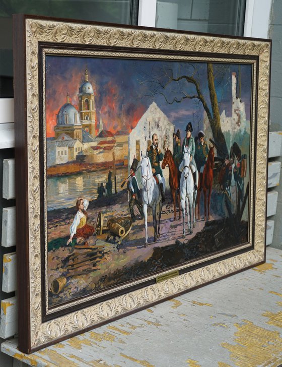 Napoleon was in burning Moscow