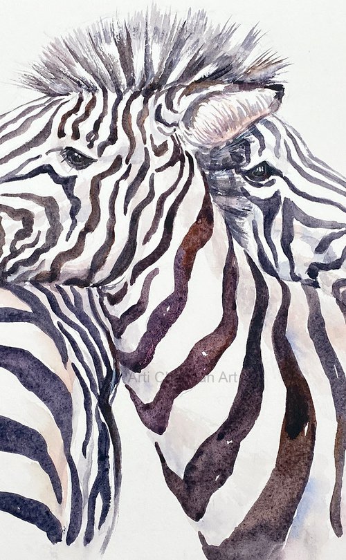 Snuggle Time_Zebras by Arti Chauhan