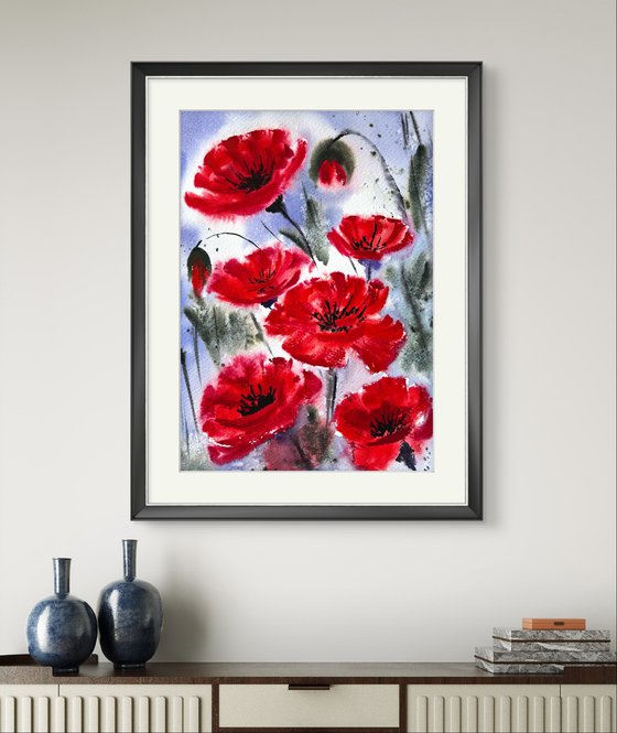 Red Poppies in the field