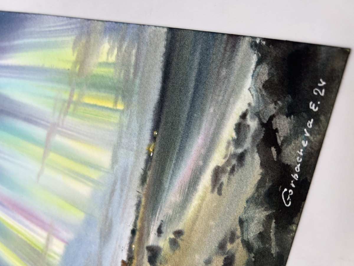 Eugenia Gorbacheva | Original Watercolour | Northern Lights #47 | 20 X 31Cm | Artwork For Sale On Artfinder