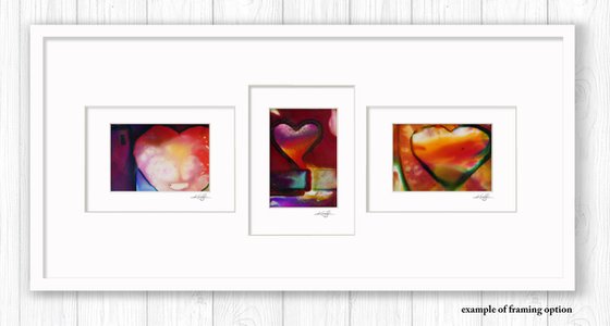 Heart Collection 27 - 3 Small Matted paintings by Kathy Morton Stanion