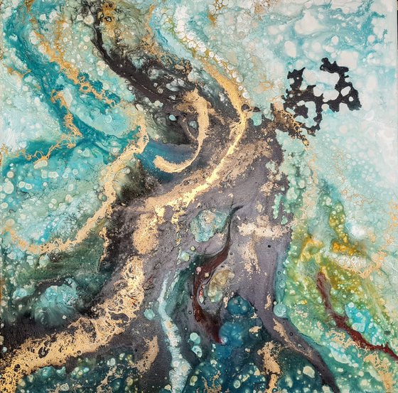 Emerald water (91x91cm)