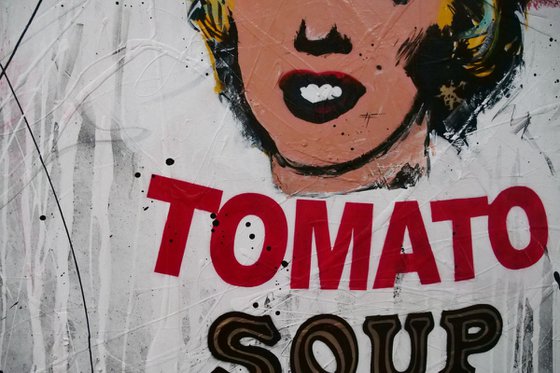 Tomato Marilyn 140cm x 100cm Marilyn Monroe Campbell's Soup Textured Urban Pop Art