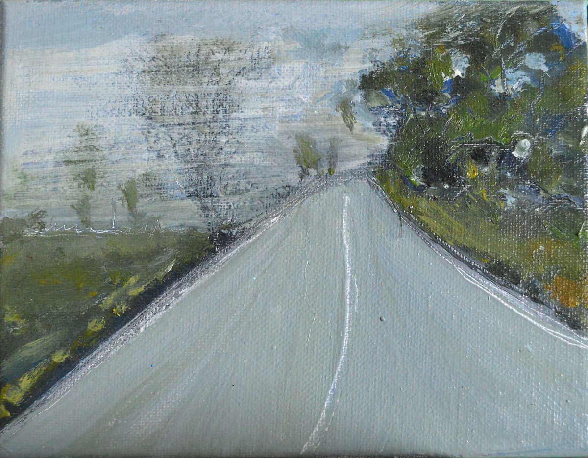 Organic Landscape Oil Painting By Cristian Valentich, 7 X 6, Roads, Original Artwork