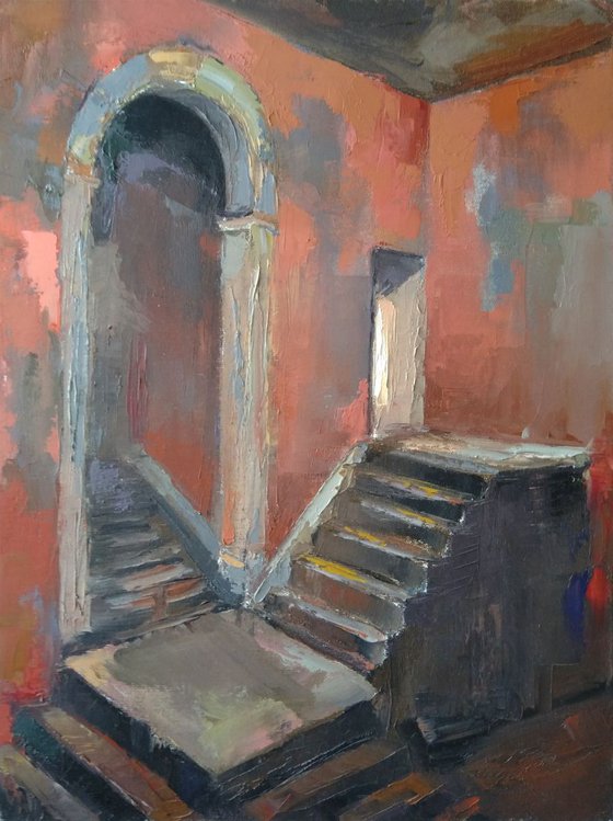 Red room(30x40cm, oil painting, ready to hang)