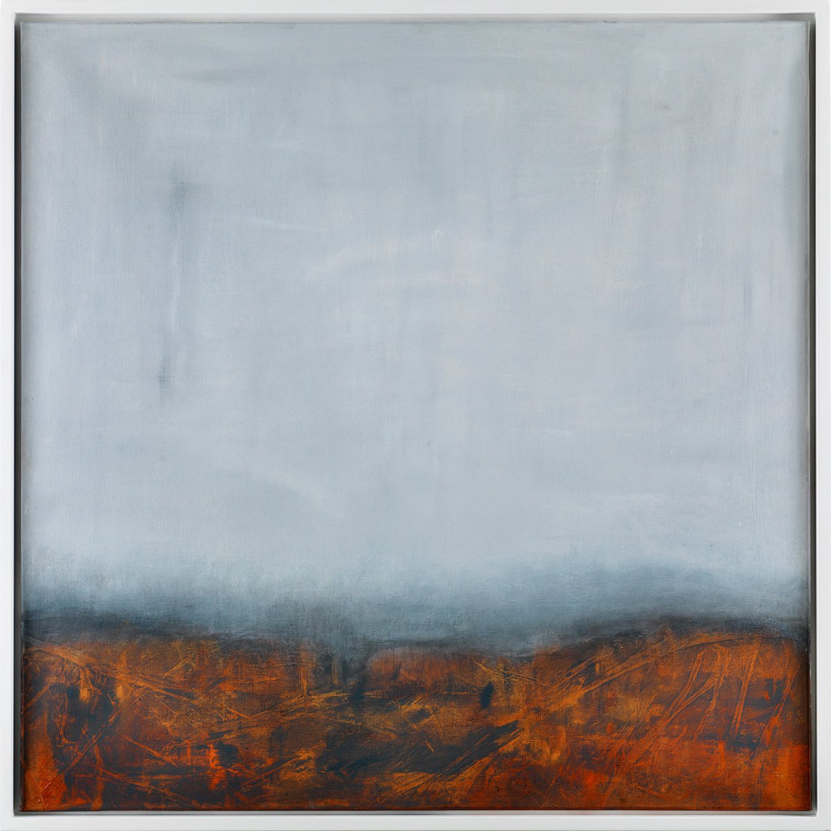 Abstract Landscape Oil Painting By Victoria Curling-Eriksson, 41 X 41", Misty Heath, Original Artwork