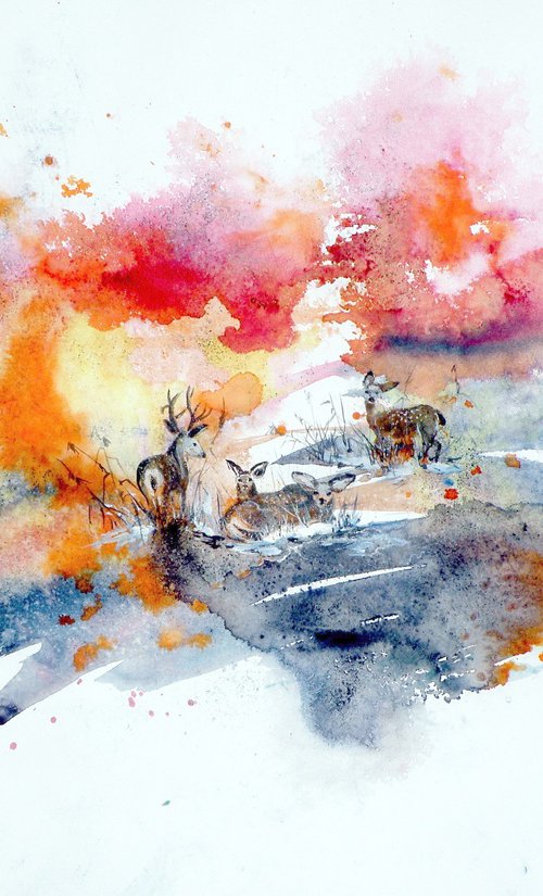 Deer in the fall II by Kovács Anna Brigitta