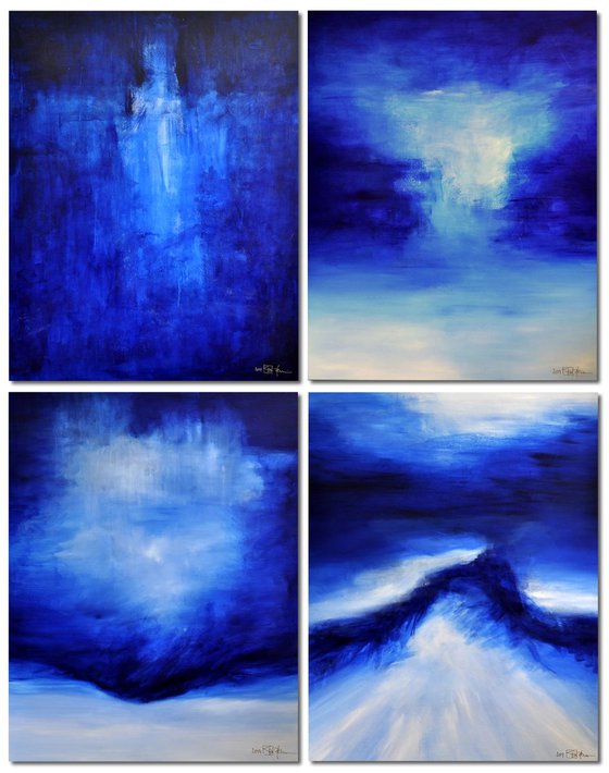 DEEP BLUE DAYS DOWN BY THE SEA (quadriptych)