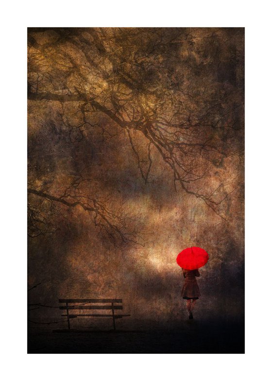 Girl with red brolly