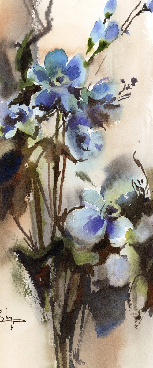 Blue Florals by Sophie Rodionov