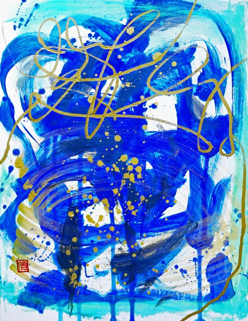 Blue Waves I No.052020 (Zen Meditation) by ODILIA FU