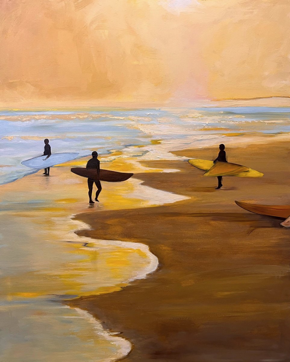 Expressive Oil Painting , Tides 2 By Romuald Mulk Musiolik, 28 X 35, Artwork For Sale On Artfinder