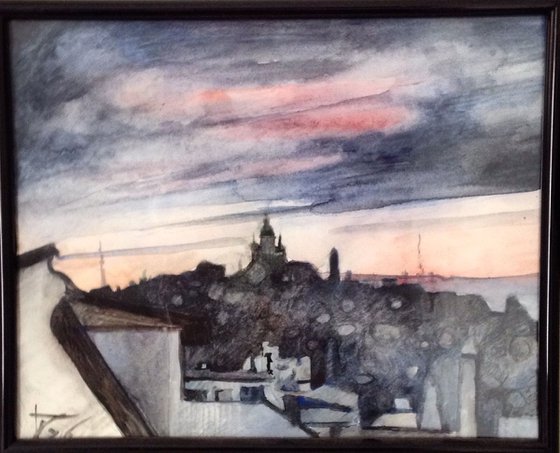 Dibidabo Sunset from my Barcelona window n1