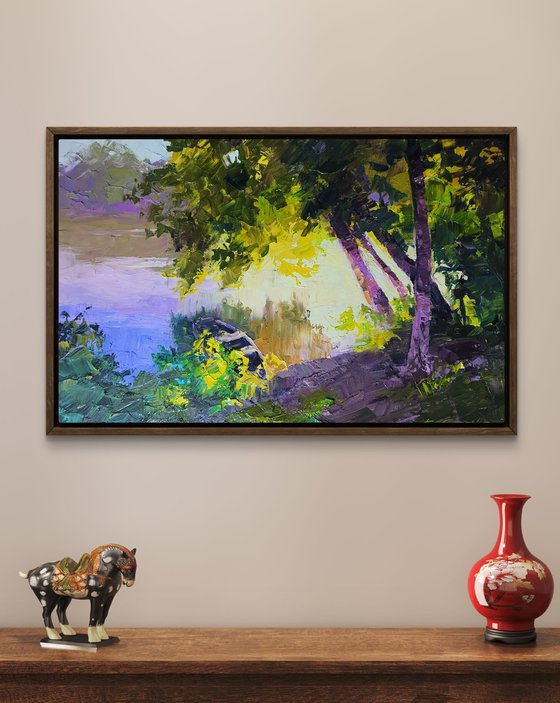 Evening in the Forest by the River