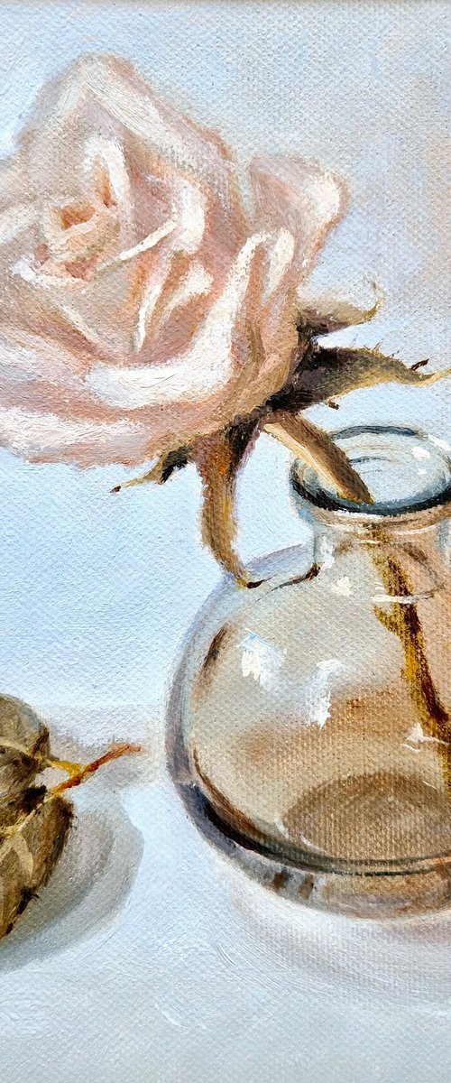 Rose in a Glass Vase by Alena Post