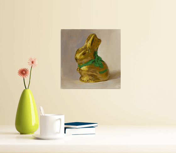 Golden Bunny 3 - Original Oil Painting