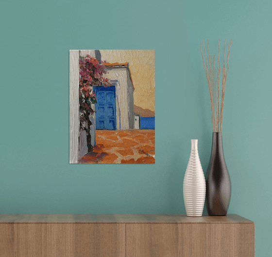 Blue door. Greek Islands