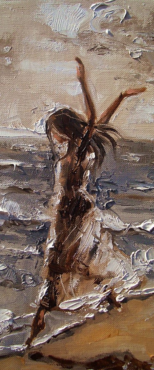 " WAVES OF CHANGES ... " original painting palette knife GIFT MODERN URBAN ART OFFICE ART DECOR HOME DECOR GIFT IDEA by Monika Luniak