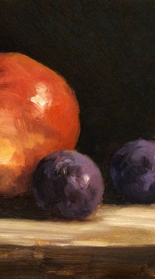 3 Plums and a Pear by Pascal Giroud