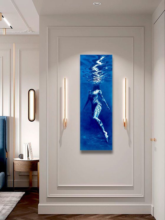 Naiad - Water Nymph Large Blue Nude