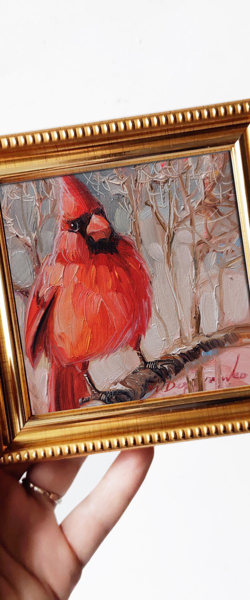 Cardinal bird by Nataly Derevyanko
