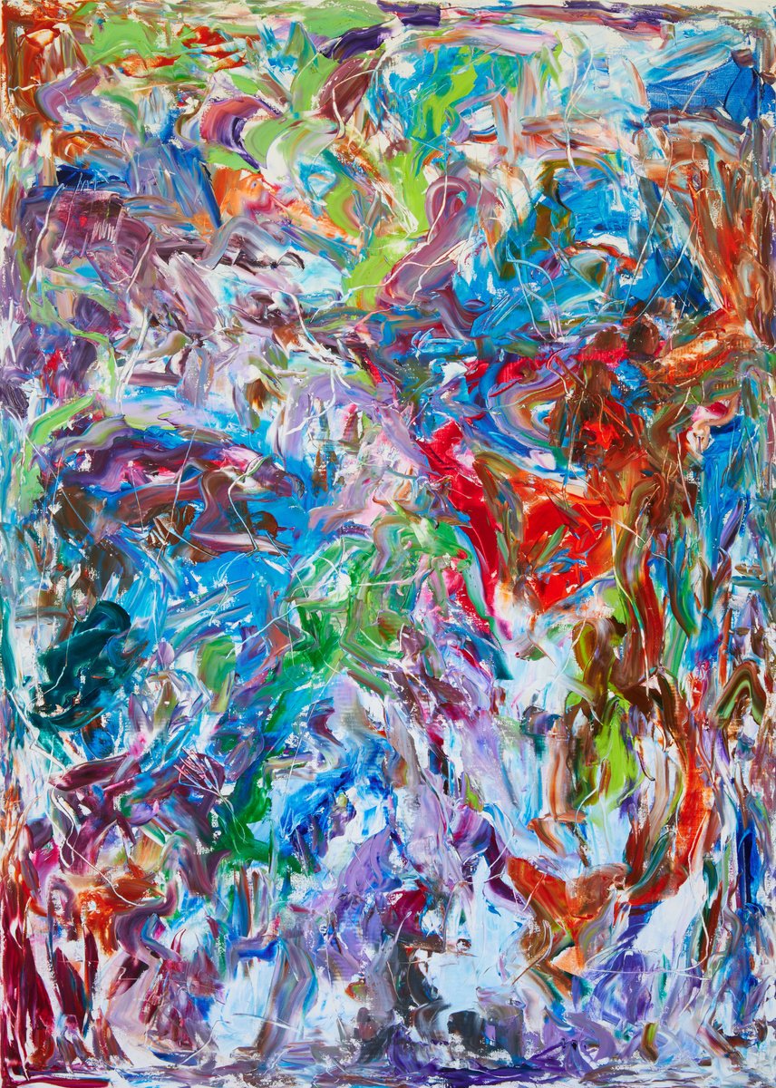 Organic Abstract Oil Painting By Simon Findlay, 59 X 83", I Fear Nothing For I Already, Original Artwork